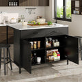 kuecheninsel kuechenschrank mit 2 schubladen fruehstueckstisch bar kuecheninsel mit regalen kuecheninsel kuecheninsel mit marmorarbeitsplatten 100 x 90 x 90cmverstellbare fuesseschwarz weiss