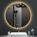 badspiegel mit beleuchtung 80cm led bad spiegel mit licht antibeschlag 3 lichtfarben dimmbar touch-schalter speicherfunktion runder energiesparender badezimmerspiegel