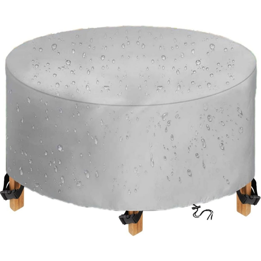 abdeckung fuer gartenmoebel rund multi groesse 600d oxford abdeckung gartentisch wasserdichtes winddicht abdeckhaube gartenmoebel schutzhuelle fuer runder gartenmoebel gartentisch d x h 230x70cm