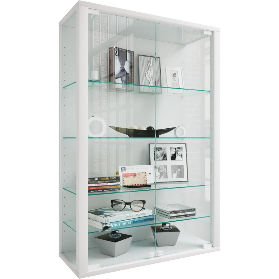 vcm glasvitrine haengend vitrine glas mit esg-sicherheitsglas masse h 91 x b 60 x t 25 cm haengevitrine glas modern und platzsparend glas vitrinenschrank - udina l