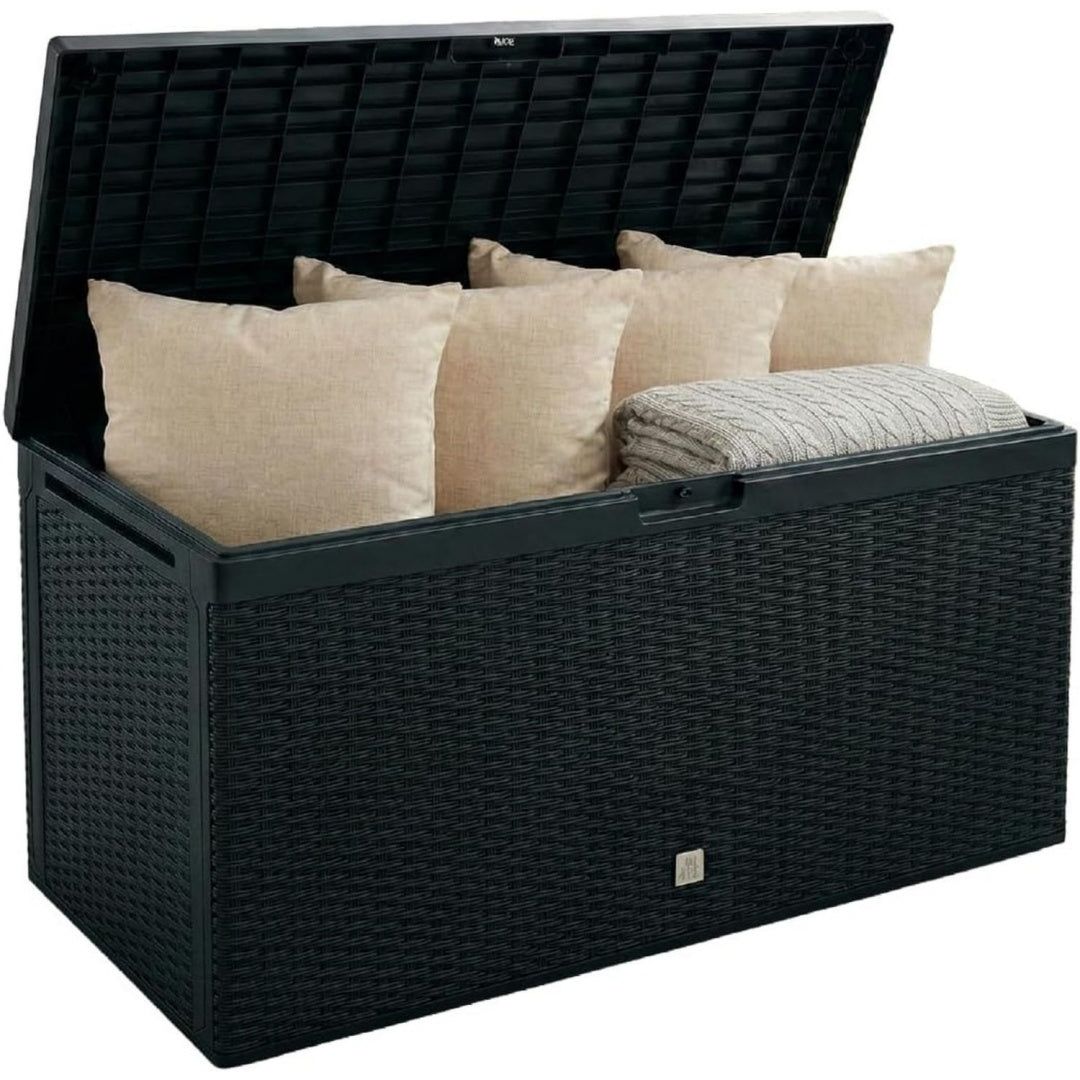 prosperplast boxe rato plus gartenbox aufbewarung aufbewahrungsbox rattan 290l tarrase anthrazit