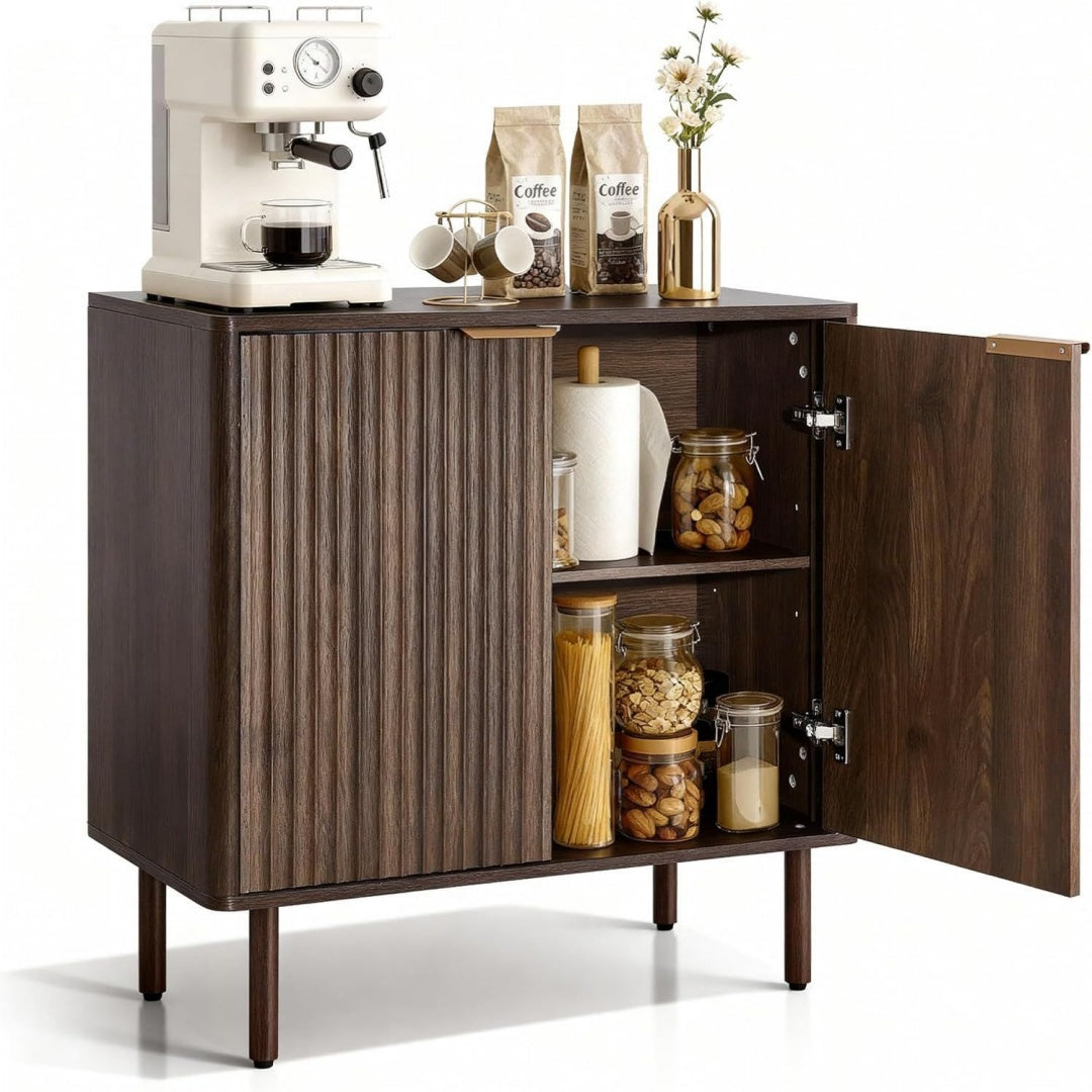 sideboard kuechenschrank mit 2 ablageflaechen buffetschrank im mittelalterlichen stil fuer wohnzimmer eingangsbereich kueche aufbewahrungsschrank 80 x 375 x 80 cm walnuss kuechenbuffet