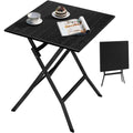 esituro klapptisch gartentisch balkontisch wetterfest schwarz outdoor beistelltisch klappbar kleiner tisch fuer balkon terrasse garten 62x62 cm 50 kg belastbar