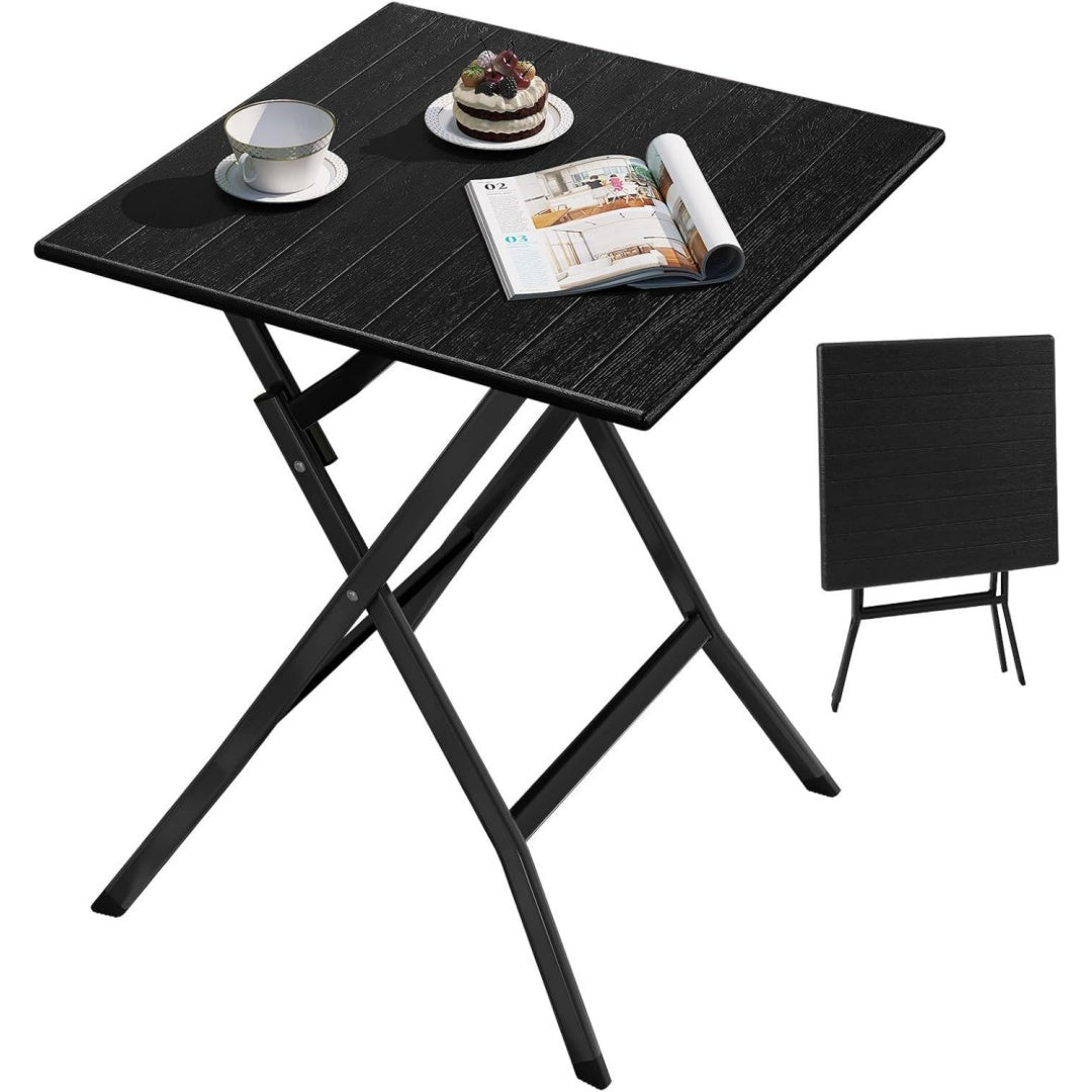 esituro klapptisch gartentisch balkontisch wetterfest schwarz outdoor beistelltisch klappbar kleiner tisch fuer balkon terrasse garten 62x62 cm 50 kg belastbar