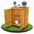 melko gartenschrank geraeteschrank holz mit 2 tueren 75x40x90 cm wetterfest aus fichtenholz mit einlegeboden robuste ablageflaeche fuer gartengeraete und werkzeug fuer garten und terrasse braun