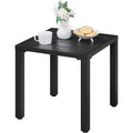 yaheetech quadratischer metall-gartenbeistelltisch 45x45x455 cm schwarz kleiner quadratischer gartentisch aus metall mit wasserabweisenden beschichtung fuer balkongartenterrassewohnzimmer