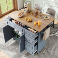 merax kuecheninsel mit klappbarer arbeitsplatte kuechenwagen mit stauraum schublade kuechenschrank als servierwagenbuffetschrank mobiler kuechentischblau1110x45-75x92cm
