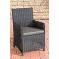 clp polyrattan gartenstuhl fontana 5mm i robuster rundrattan gartenstuhl mit untergestell aus aluminium farbe schwarz polsterfarbe anthrazit