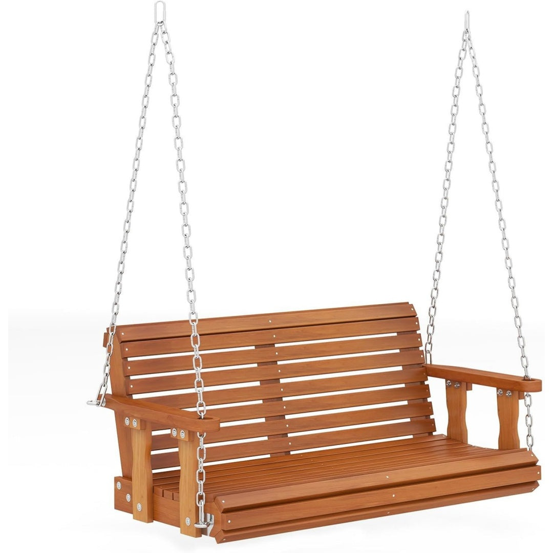 haengebank 2-sitzer schaukelbank gartenschaukel aus tannenholz bis 300 kg belastbar hollywoodschaukel fuer terrasse garten 1195 x 62 x 49 cm
